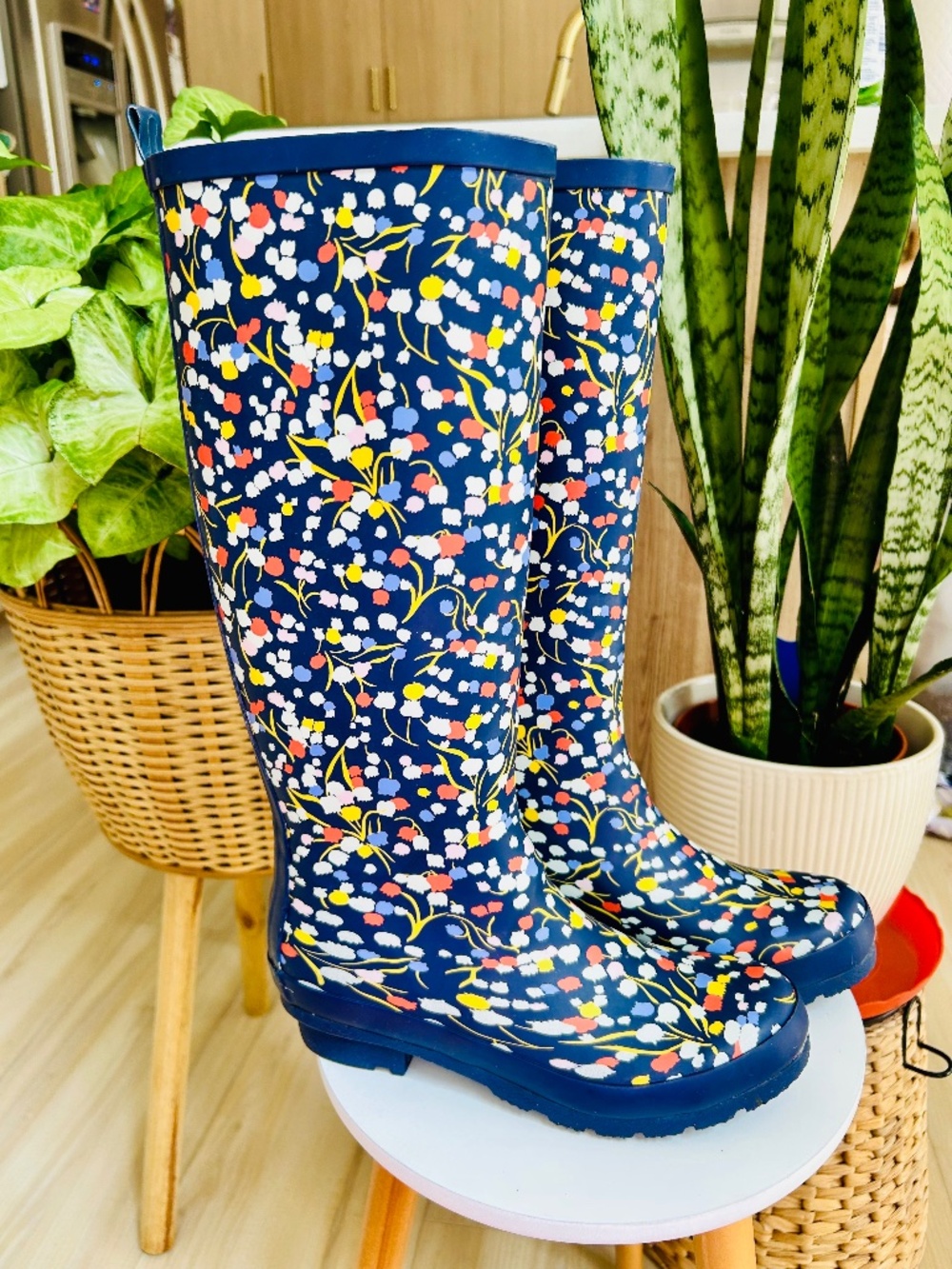 Anthropologie Floral Rain Boots – Women’s Size 6